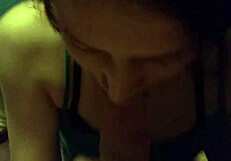 cheating gf blows her shaved pussy and tight ass