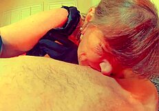 goth granny sucking cock in homemade bbw scene