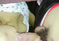 Amateur girl gives secret silent blowjob