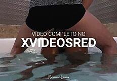 Hot 18-Year-Old Ebony Fucks Big Dick Doggystyle In Jacuzzi After School With Rennan Luna And Lil Cat1