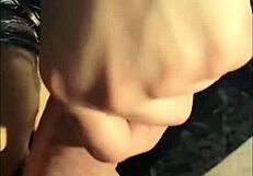 Tranny Performs Upside Down Deepthroat on Boyfriend's Cock