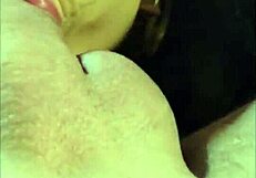 Tranny Performs Upside Down Deepthroat on Boyfriend's Cock