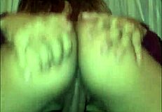 Brunette with big ass rides in cowgirl position, teasing with every bounce.