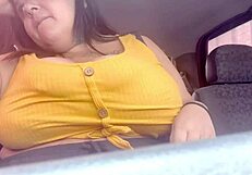 Latina bbw mary jhuana exhibits natural tits in car voyeur reality
