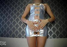 Youtuber mysteriouskathy shows shaved pussy trying sexy mini dresses