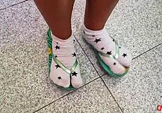 stepsister footjob socks