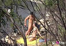 Public deepthroat spectacle by stunning babe Noa Tevez outdoors