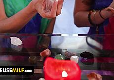 Busty MILF McKenzie Lee and teen Mazy Myers in spiritual freeuse fuck