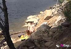 Jade, craving wild sex, hunts for guys to bang at the lake