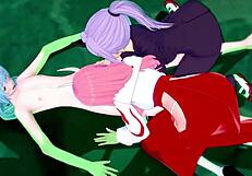 Shuna and Shion Rimuru in the Hot Springs the Time I Got Reincarnated as a Slime Parody. 3some, group, 3d, anime, hentai.