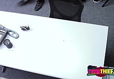 Horny teen 18+ steals from shop while craving blowjob