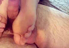 Want a foot massage ending in footjob cumshot?