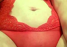 Sexy Solo Babe Rubs Wet Pussy with Vibrator Through Lingerie