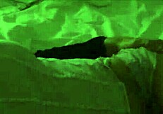 Erotic scene of masked man and women and protrusive ass domination
