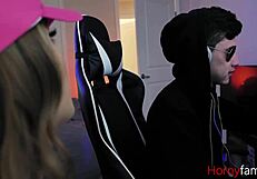 stepbro gives joystick to kenzie