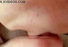 in this pov, she sucks a huge cock up close, leading to a massive cumshot