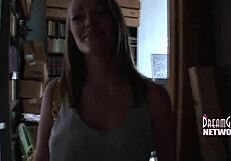 Wild teen 18+ flashes big tits inside a church