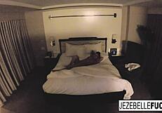 Sexy Jezebelle Bond hangs out nude in her hotel room, masturbating