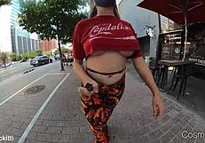 Wind Exposes My Tiny Shirt in Public with 360 Camera View