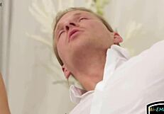 the bi hunk gets anally drilled and cocksucked by a babe