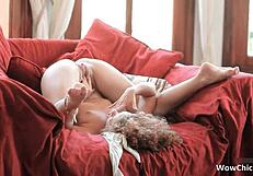 skinny cute brunette teen enjoys outdoor activities