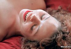 skinny cute brunette teen enjoys outdoor activities