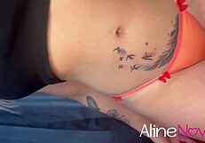 after gym, young latina blonde with big ass strips sweaty body naked, fingering and masturbating wildly!