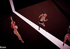 Adorable girls dancing to luvoratorrrrry in mmd r18