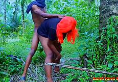 Some black women with hairy genitals enjoy having group sex in the sunny days of Africa
