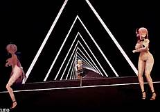 Adorable girls dancing to luvoratorrrrry in mmd r18