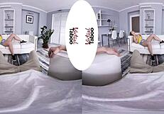 Intense blowjob and handjob from shaved redhead in virtual taboo pov.