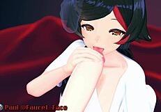 White Girl Sucks Cock in POV Anime Style - Oo●●mi Mi●