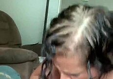 Sucking Cock Until Cum Lands on Tongue in Homemade Facial