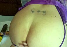 Velvet Rain masterbates penetrated by toys squirting freely