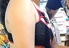 Young university student gives rich blowjob for job