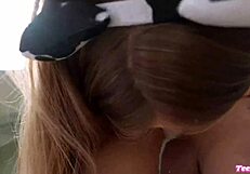 Petite babe Haley Reed licks ass then gets anal fucked by Johnny Love.