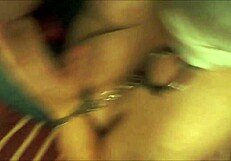 Amateur masked blowjob with bound boobs and tits