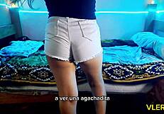 Here's a Latina teen showing off in a hotel room