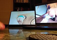 Masturbating at the desk feels so intense and lonely