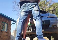 18 y o college girl fucked and creampied on her car