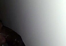 Slut sucks big black cock at gloryhole for facial