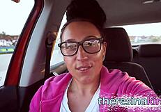 german skinny teen masturbates in public on parking lot