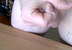 I give her a handjob until she makes me cum with a huge cumshot all over.