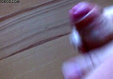 I give her a handjob until she makes me cum with a huge cumshot all over.