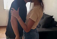 My friend at work gets gagged and choked for orgasm