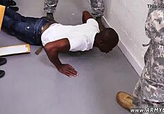 Drill sergeant dominates in gay porn scene