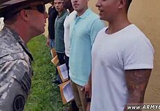 Drill sergeant dominates in gay porn scene