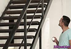 fetish milf plowed and footjob in stockings