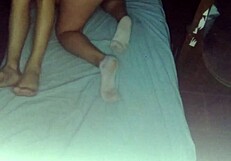 Intense cowgirl riding with girlfriend at night before partying