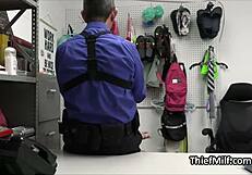 Busted Blonde MILF Strips in Office?